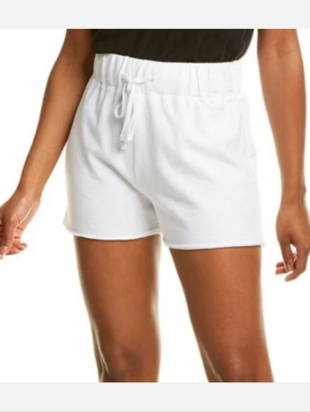 James Perse White Drawstring Cotton Lounge Shorts